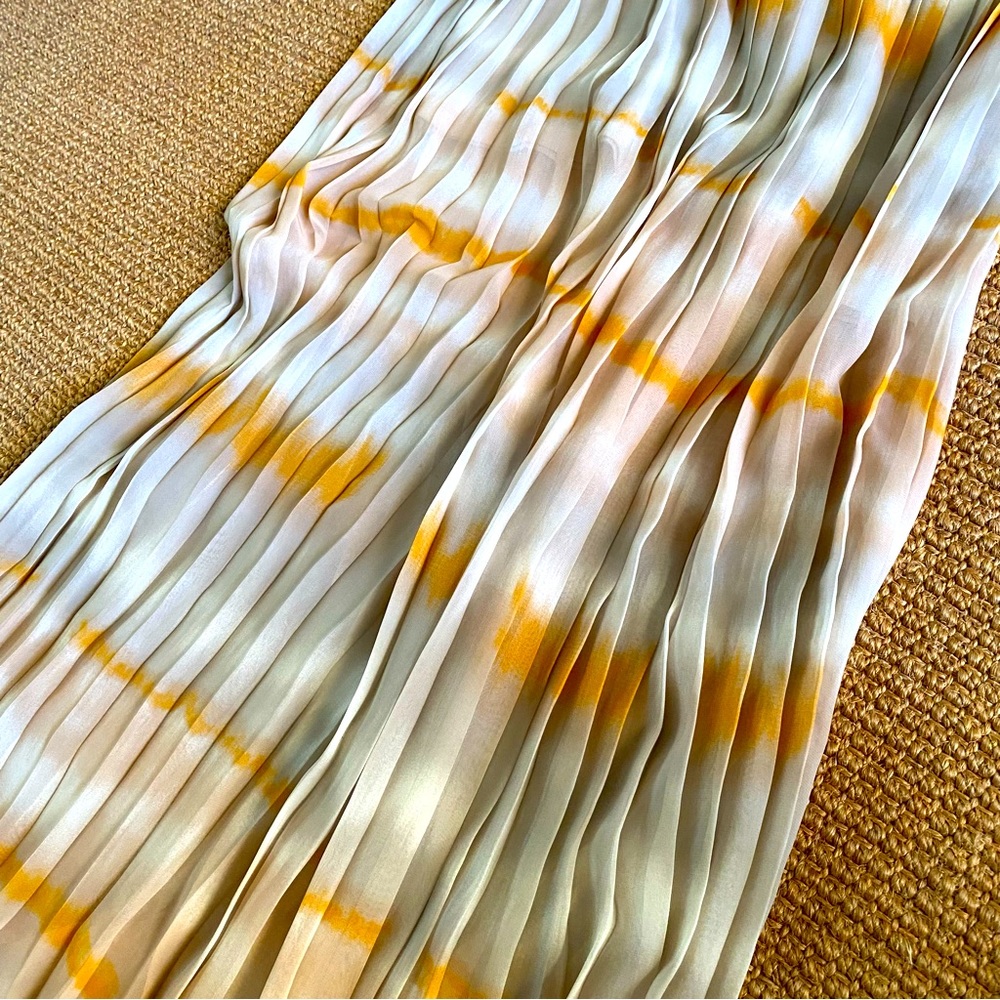 Vintage Ombre Tie Dye Sheer Boho Sunrise Coachella Maxi Skirt Desert Sunset sz4